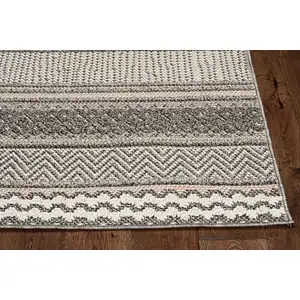 Photo of Taupe Machine Woven UV Treated Tribal Indoor Outdoor Runner Rug