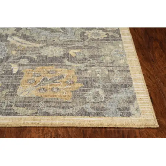 Taupe Machine Woven Vintage Traditional Indoor Runner Rug Photo 3