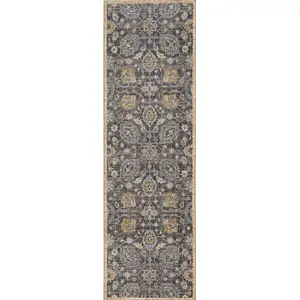 Photo of Taupe Machine Woven Vintage Traditional Indoor Runner Rug
