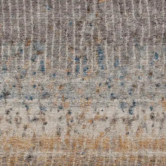 Taupe Merlot And Copper Abstract Washable Indoor Outdoor Area Rug Photo 2