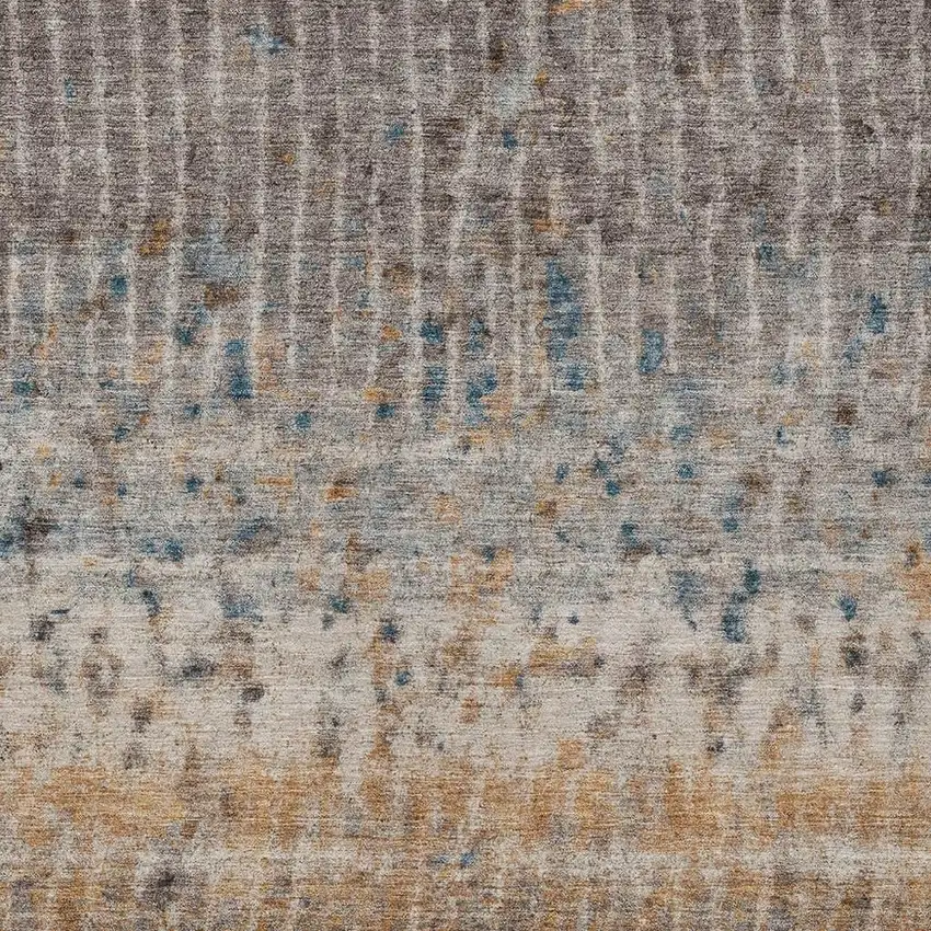 Taupe Merlot And Copper Abstract Washable Indoor Outdoor Area Rug Photo 2