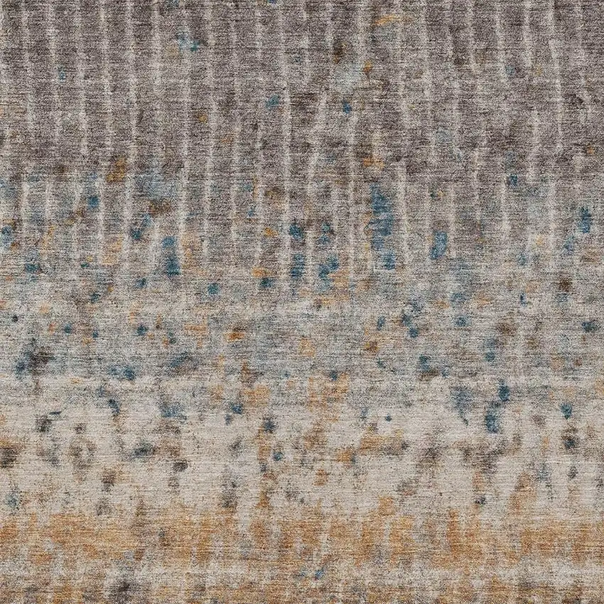 Taupe Merlot And Copper Abstract Washable Indoor Outdoor Area Rug Photo 2