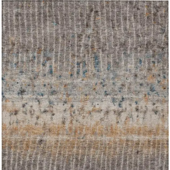 Taupe Merlot And Copper Abstract Washable Indoor Outdoor Area Rug Photo 3