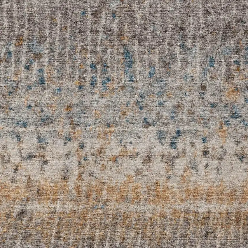 Taupe Merlot And Copper Abstract Washable Indoor Outdoor Area Rug Photo 2