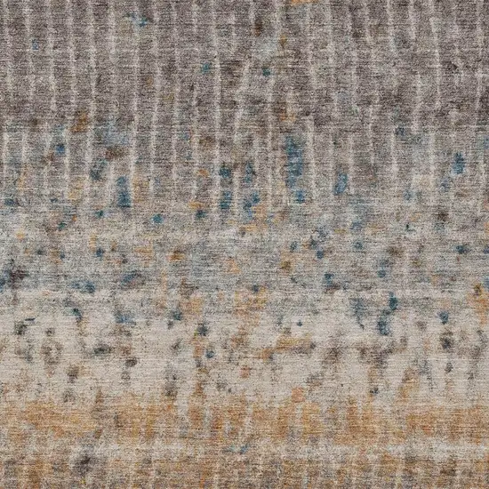 Taupe Merlot And Copper Abstract Washable Indoor Outdoor Area Rug Photo 2