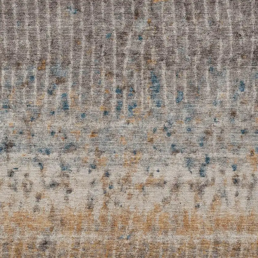 Taupe Merlot And Copper Abstract Washable Indoor Outdoor Area Rug Photo 2