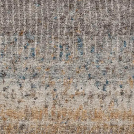 Taupe Merlot And Copper Abstract Washable Indoor Outdoor Area Rug Photo 2