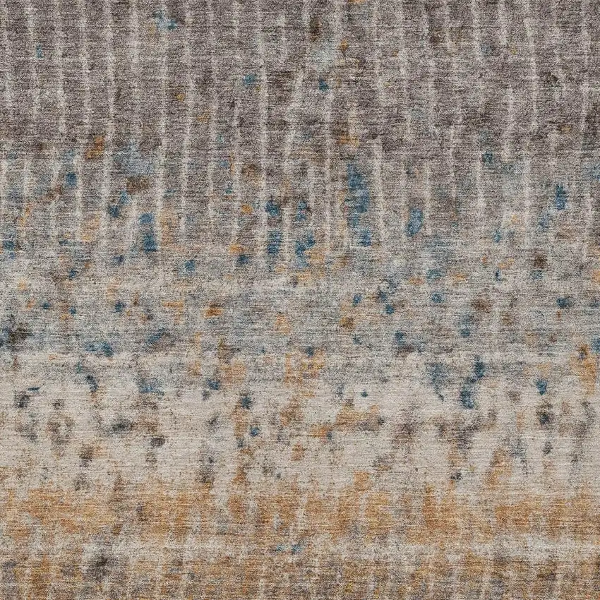 Taupe Merlot And Copper Abstract Washable Indoor Outdoor Area Rug Photo 2