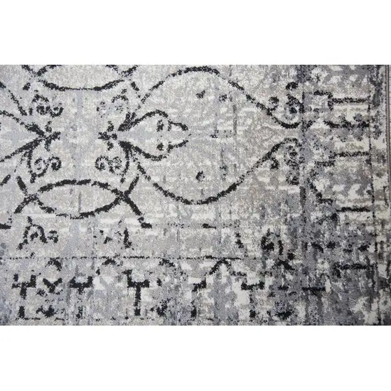 Taupe Natural Gray And Black Oriental Area Rug Photo 4