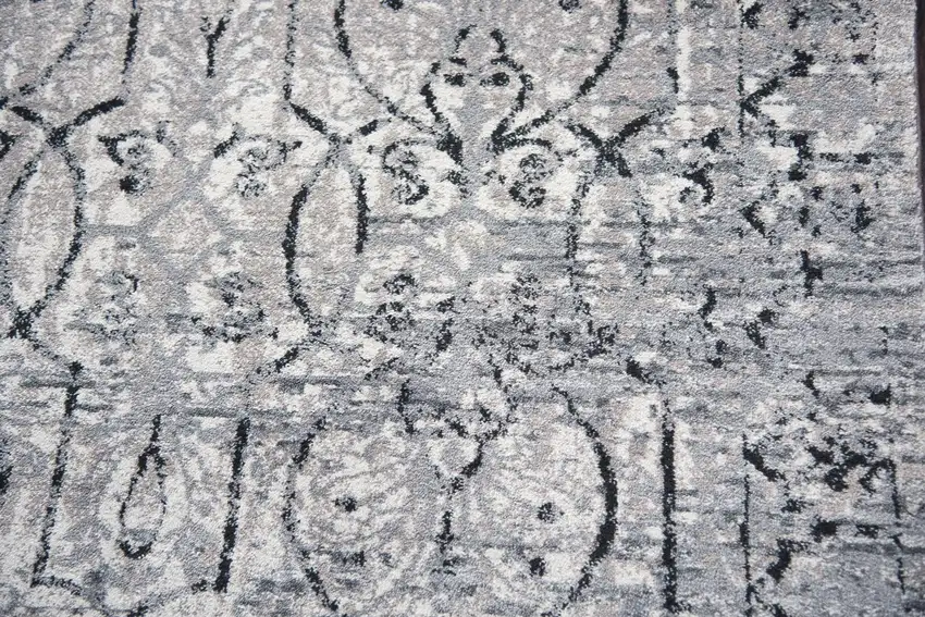 Taupe Natural Gray And Black Oriental Area Rug Photo 3
