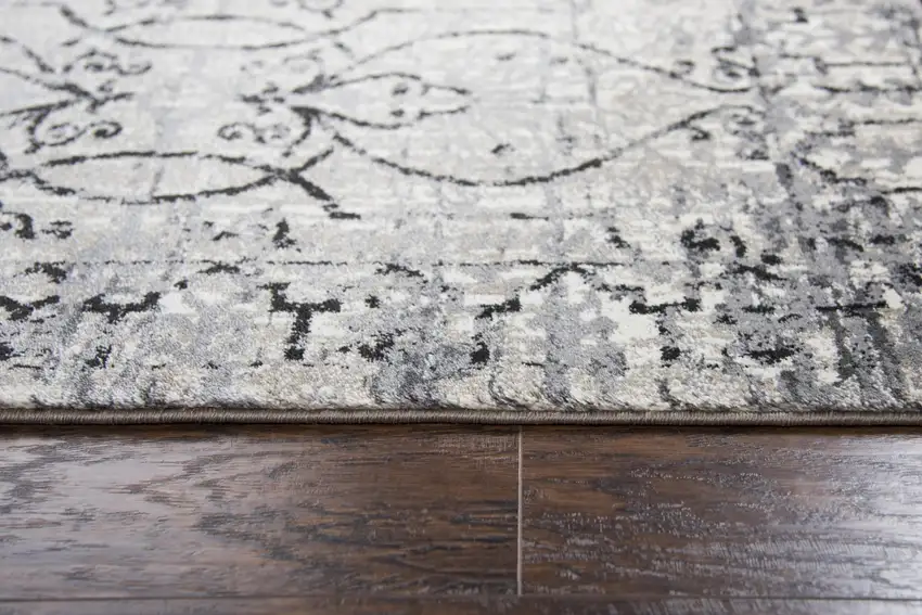 Taupe Natural Gray And Black Oriental Area Rug Photo 5