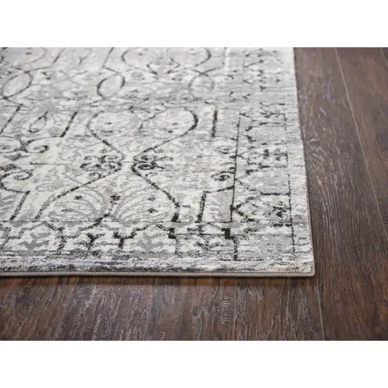 Taupe Natural Gray And Black Oriental Area Rug Photo 2