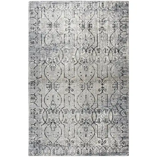 Taupe Natural Gray And Black Oriental Area Rug Photo 1
