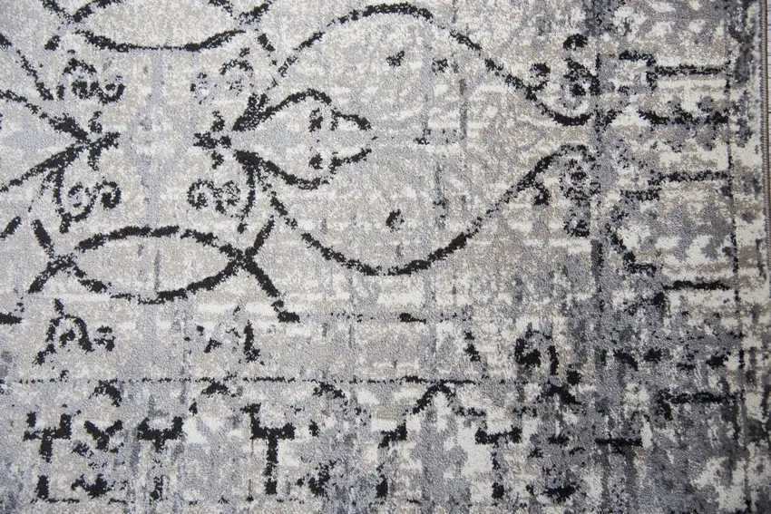 Taupe Natural Gray And Black Oriental Area Rug Photo 4