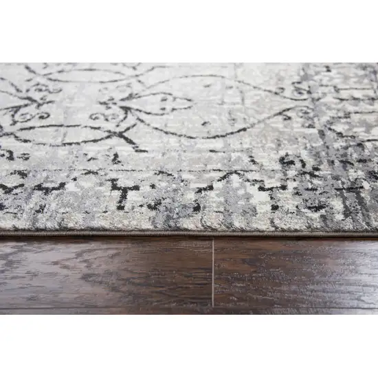 Taupe Natural Gray And Black Oriental Area Rug Photo 5