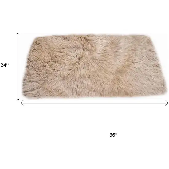 Taupe Sheepskin Area Rug Photo 3