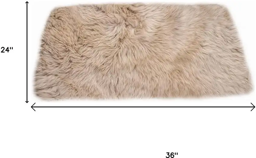 Taupe Sheepskin Area Rug Photo 3