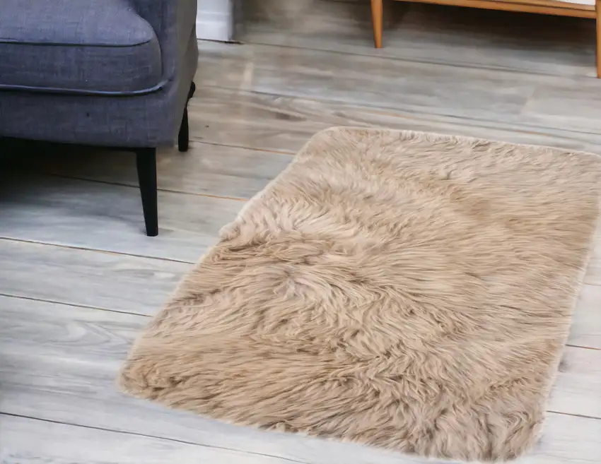 Taupe Sheepskin Area Rug Photo 9