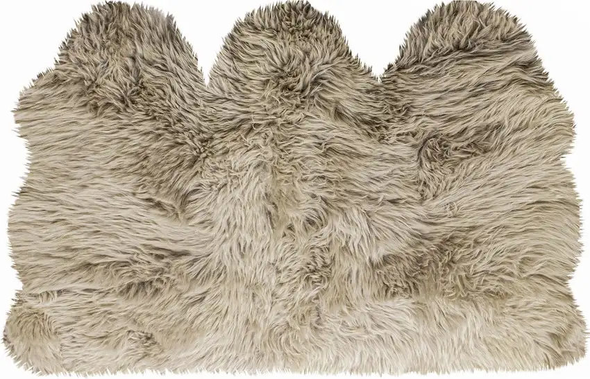 Taupe Natural Sheepskin Area Rug Photo 1