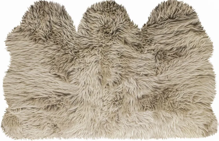 Taupe Natural Sheepskin Area Rug Photo 1