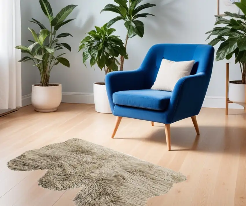 Taupe Natural Sheepskin Area Rug Photo 1