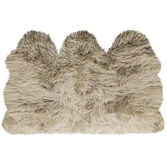 Taupe Natural Sheepskin Area Rug Photo 1