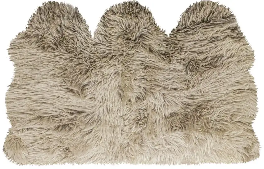 Taupe Natural Sheepskin Area Rug Photo 1