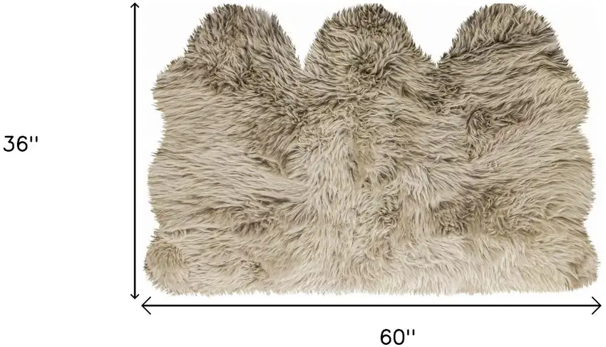 Taupe Natural Sheepskin Area Rug Photo 7
