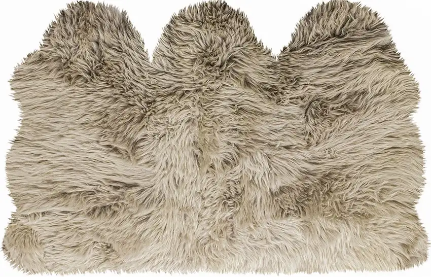 Taupe Natural Sheepskin Area Rug Photo 3