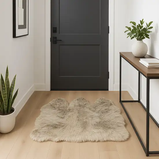 Taupe Natural Sheepskin Area Rug Photo 2