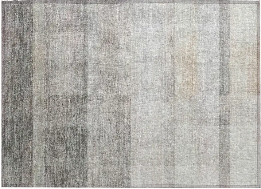Taupe Ombre Washable Non Skid Indoor Outdoor Area Rug Photo 2