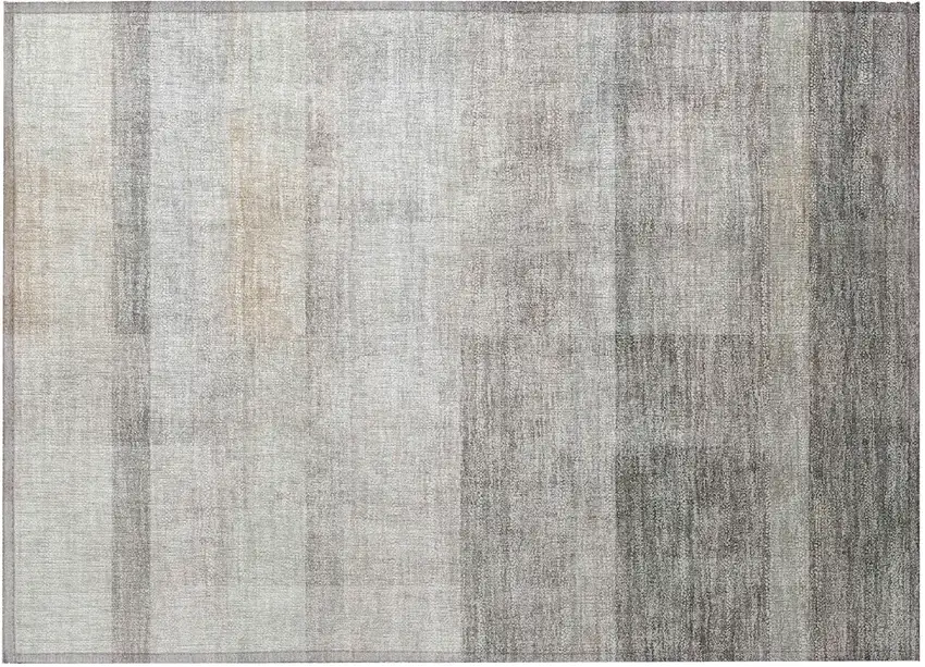 Taupe Ombre Washable Non Skid Indoor Outdoor Area Rug Photo 4