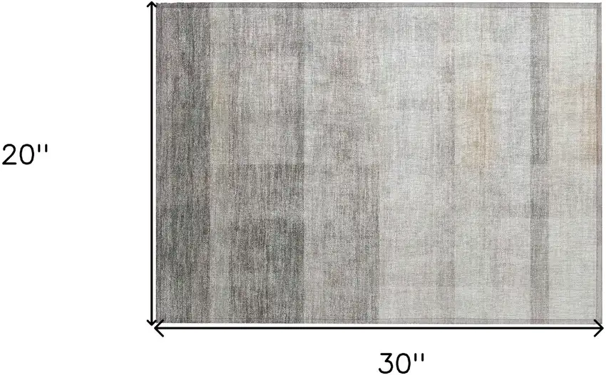 Taupe Ombre Washable Non Skid Indoor Outdoor Area Rug Photo 3