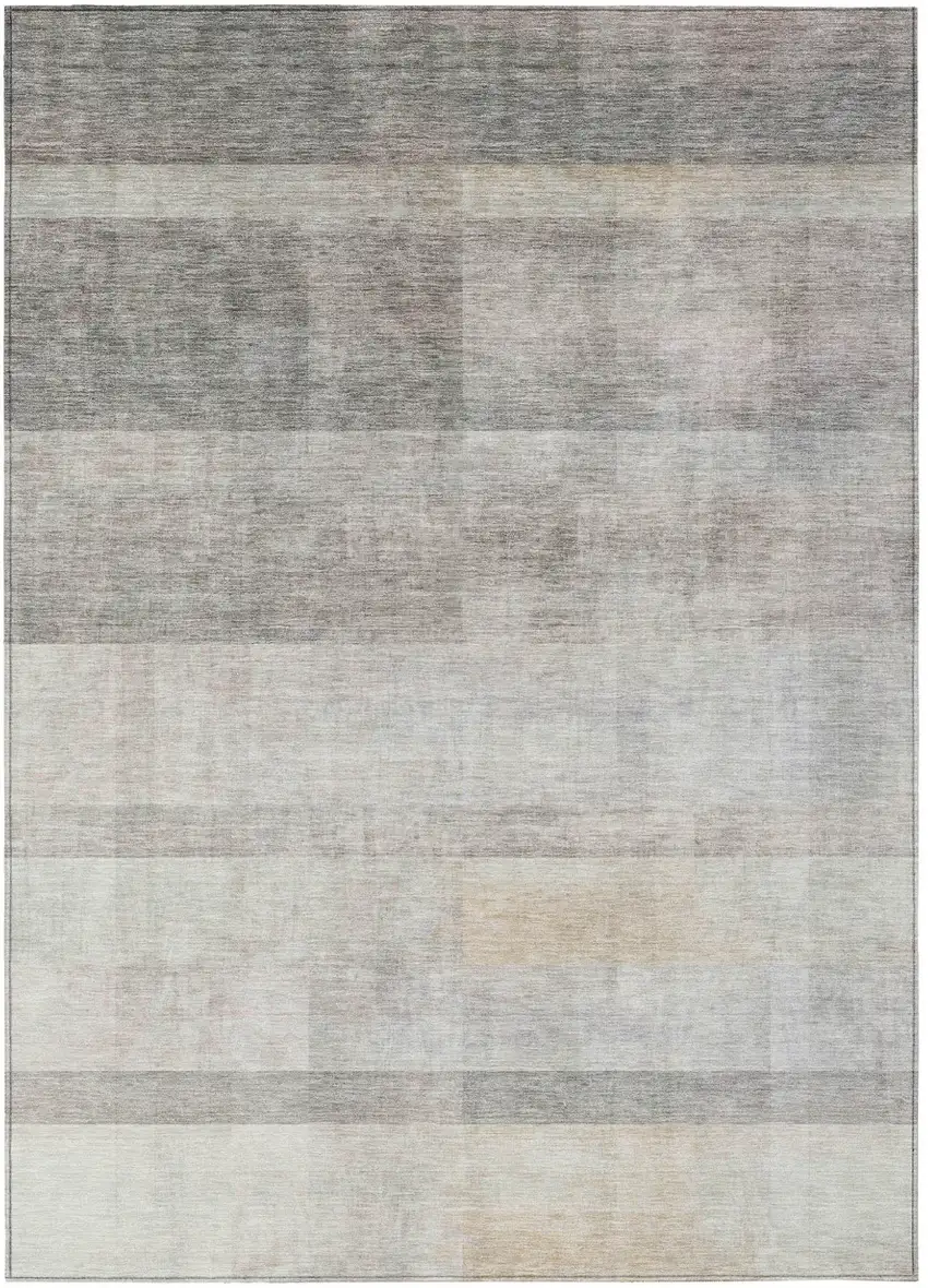 Taupe Ombre Washable Non Skid Indoor Outdoor Area Rug Photo 2