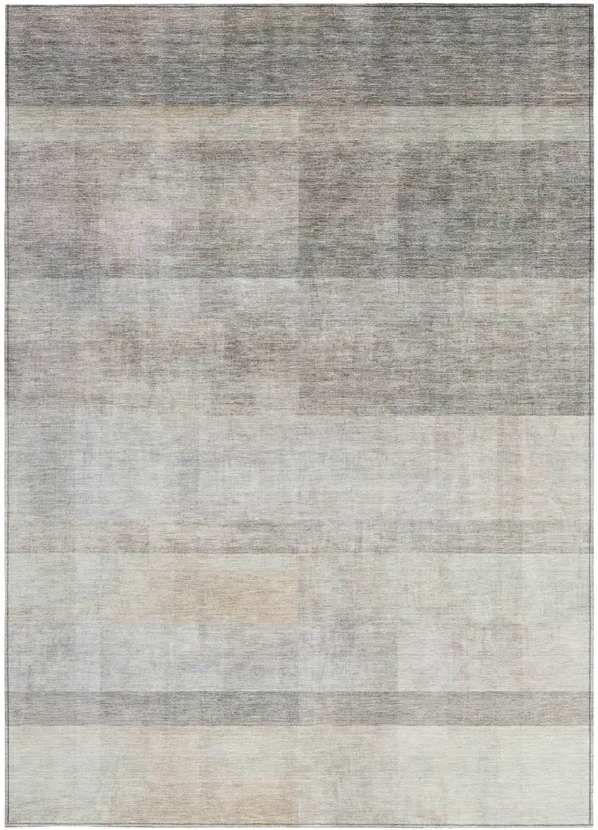 Taupe Ombre Washable Non Skid Indoor Outdoor Area Rug Photo 4