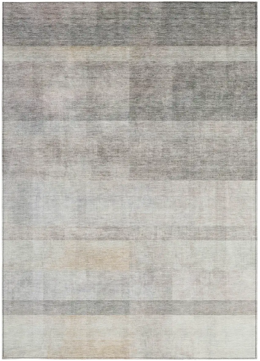 Taupe Ombre Washable Non Skid Indoor Outdoor Area Rug Photo 4