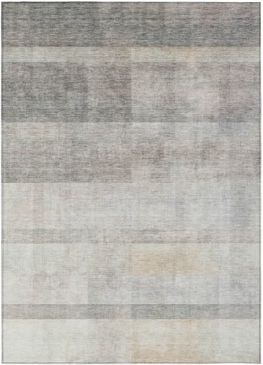 Taupe Ombre Washable Non Skid Indoor Outdoor Area Rug Photo 2