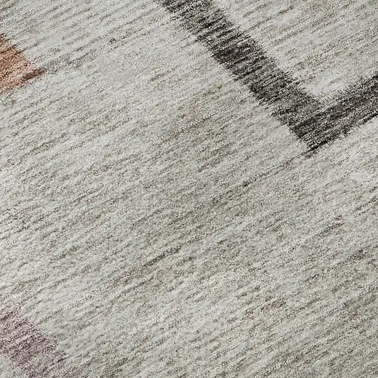 Taupe Purple And Copper Geometric Washable Area Rug With UV Protection Photo 9