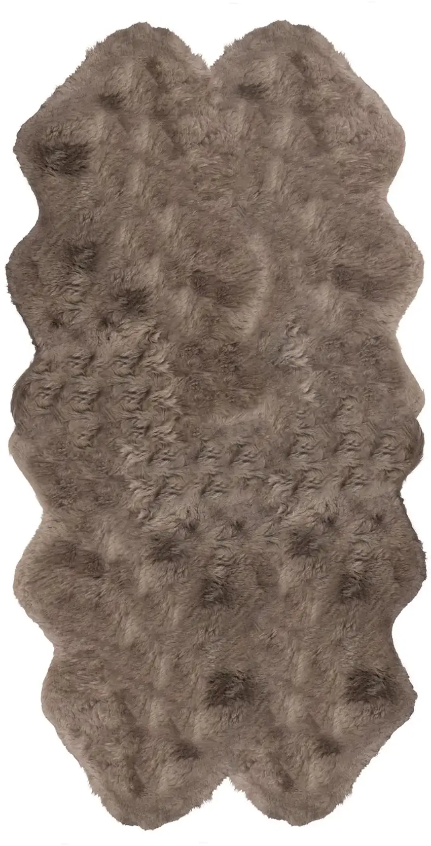Taupe Genuine Sheepskin Animal Print Shag Area Rug Photo 1