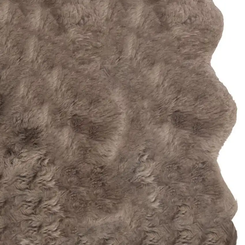 Taupe Genuine Sheepskin Animal Print Shag Area Rug Photo 2