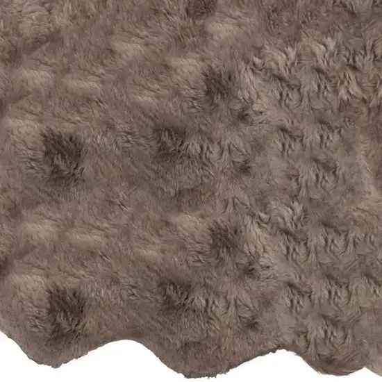 Taupe Genuine Sheepskin Animal Print Shag Area Rug Photo 3