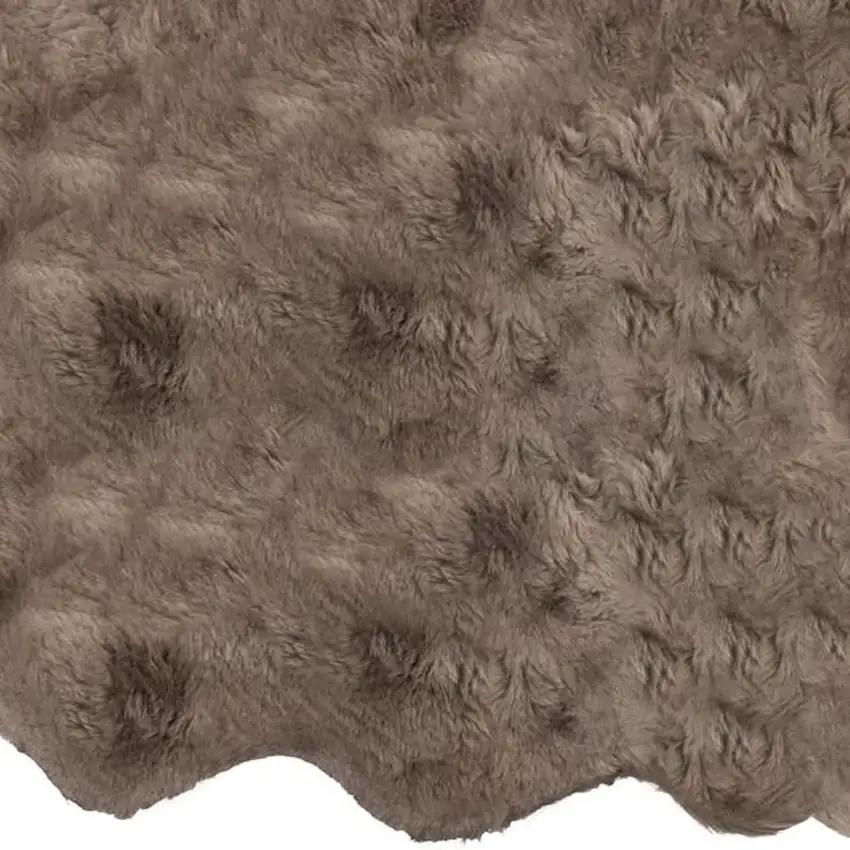 Taupe Genuine Sheepskin Animal Print Shag Area Rug Photo 3