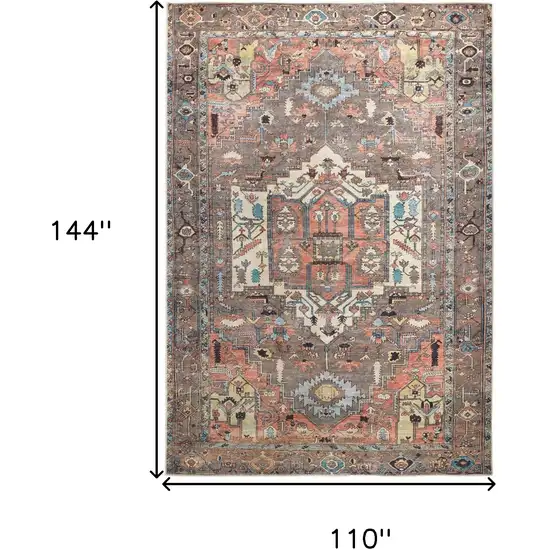 Taupe And Ivory Medallion Area Rug Photo 3