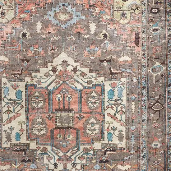 Taupe And Ivory Medallion Area Rug Photo 8