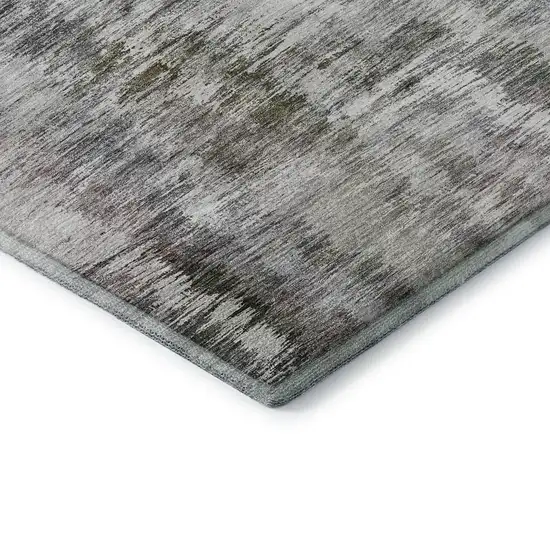 Taupe Silver And Purple Abstract Washable Area Rug With UV Protection Photo 7