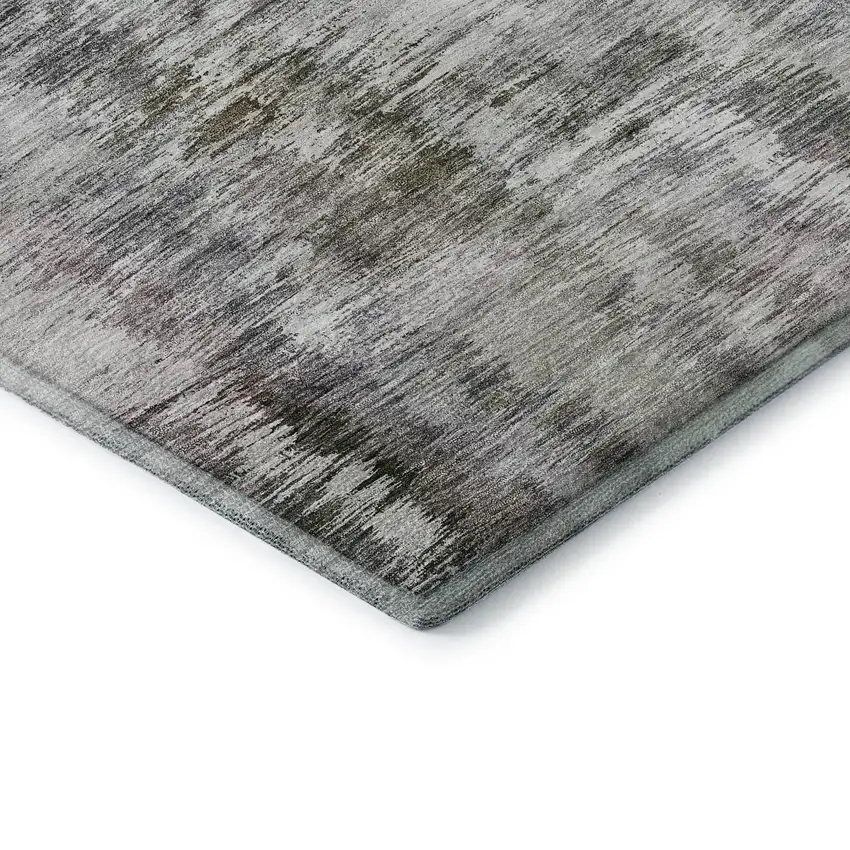 Taupe Silver And Purple Abstract Washable Area Rug With UV Protection Photo 7