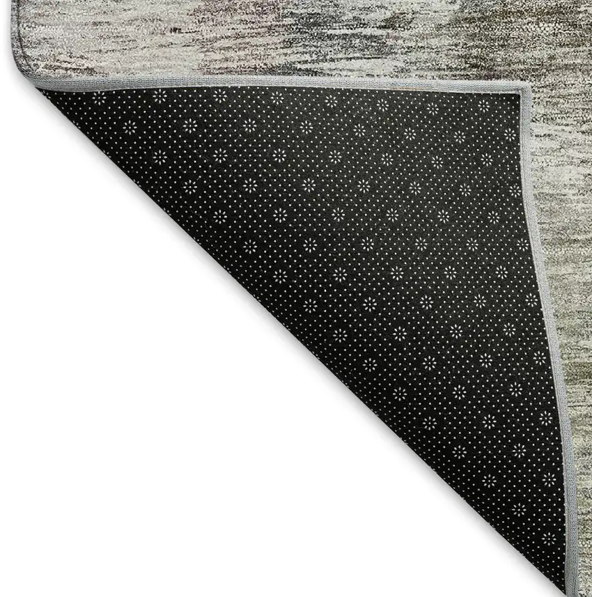 Taupe Silver And Purple Abstract Washable Area Rug With UV Protection Photo 7