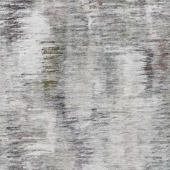 Taupe Silver And Purple Abstract Washable Area Rug With UV Protection Photo 3