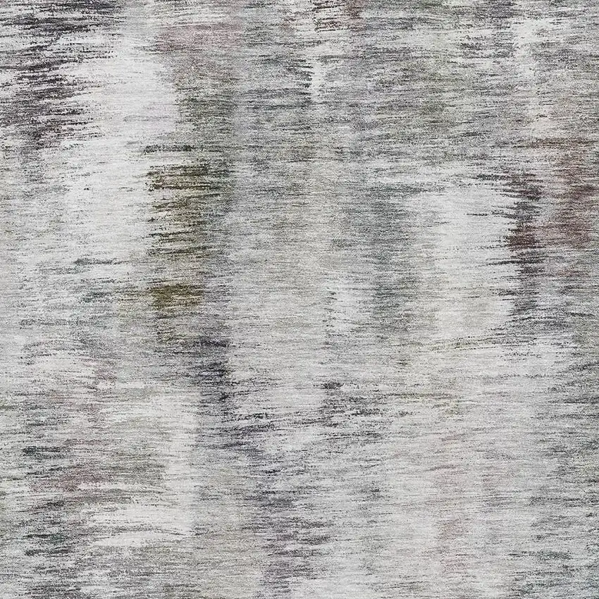 Taupe Silver And Purple Abstract Washable Area Rug With UV Protection Photo 3
