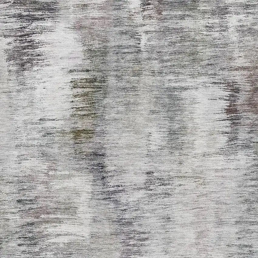 Taupe Silver And Purple Abstract Washable Area Rug With UV Protection Photo 3